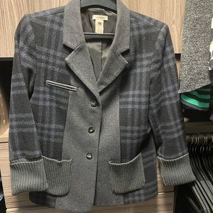 Sundance Plaid Wool & Cotton Sweater Jacket